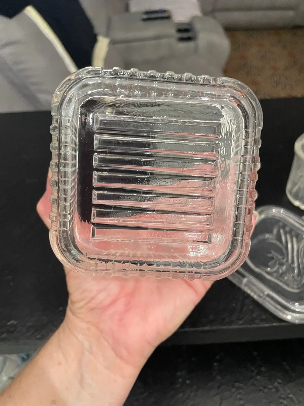 Federal Glass Clear Glass Square Storage Jars with Lids - Set of 2